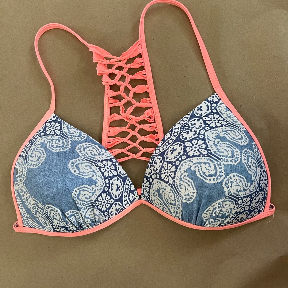 Venus Blue & Pink Sexy Back Bikini Top